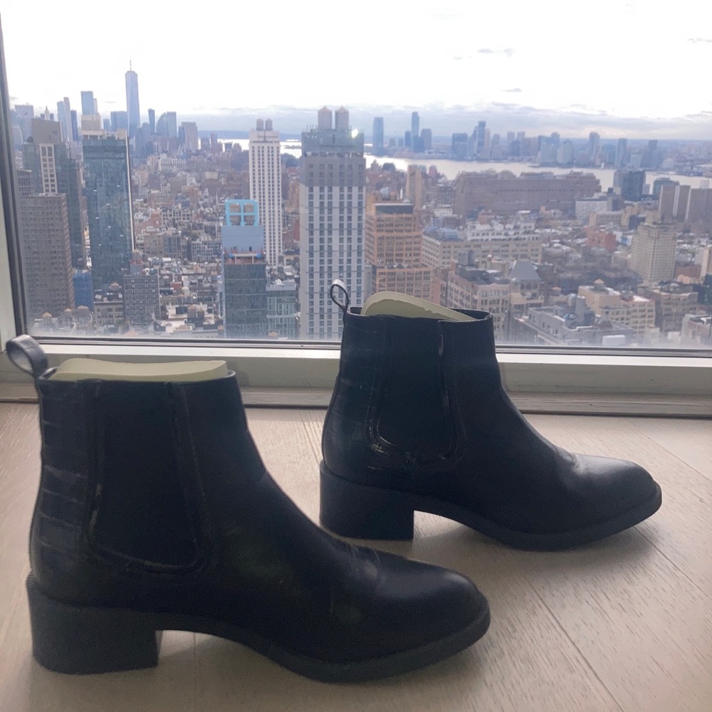 Zara black leather boots
